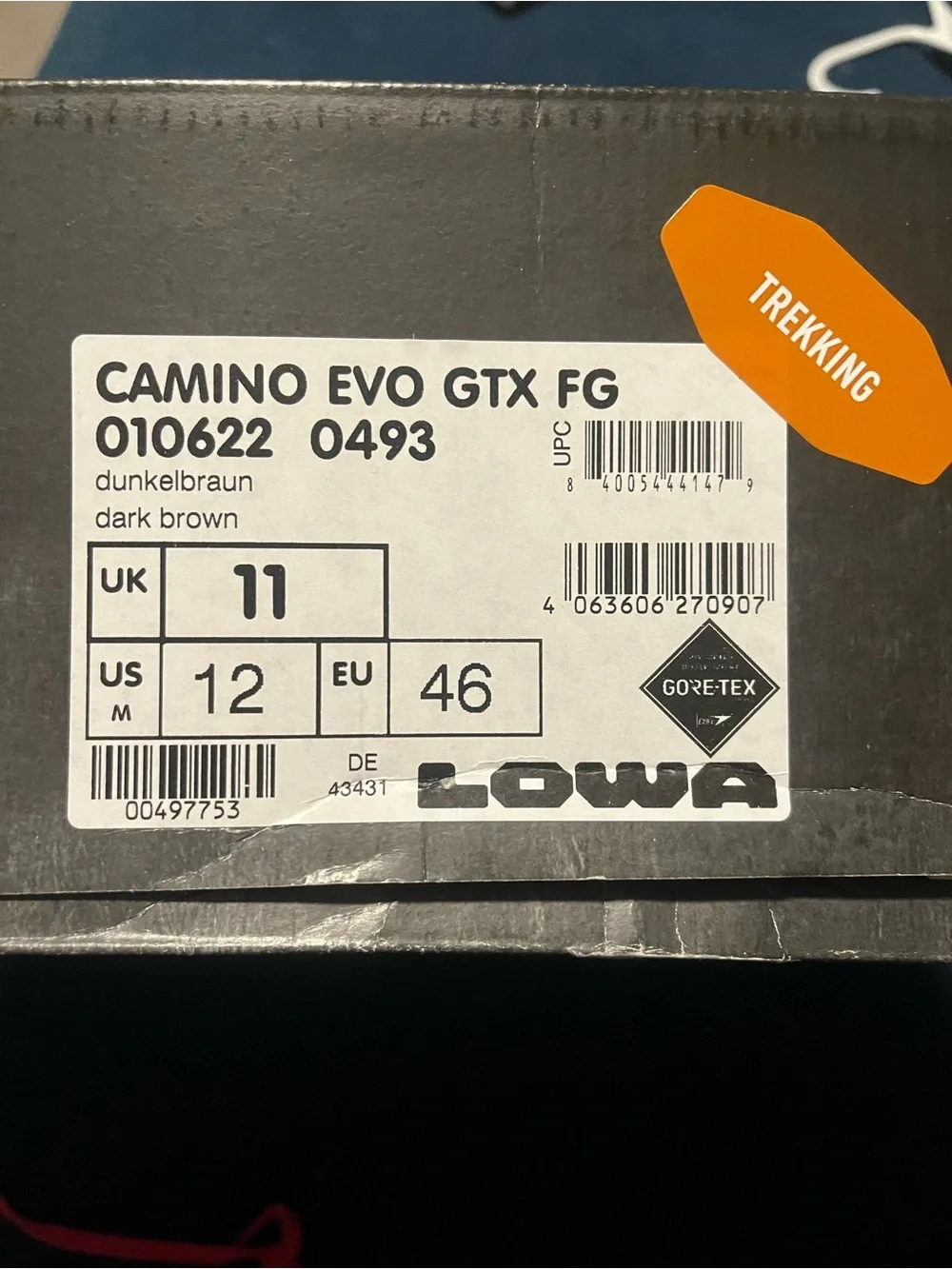 LowA Camino GTX FG Trekking Hiking Boots Dark Brown new Gore-Tex Mens Size 12